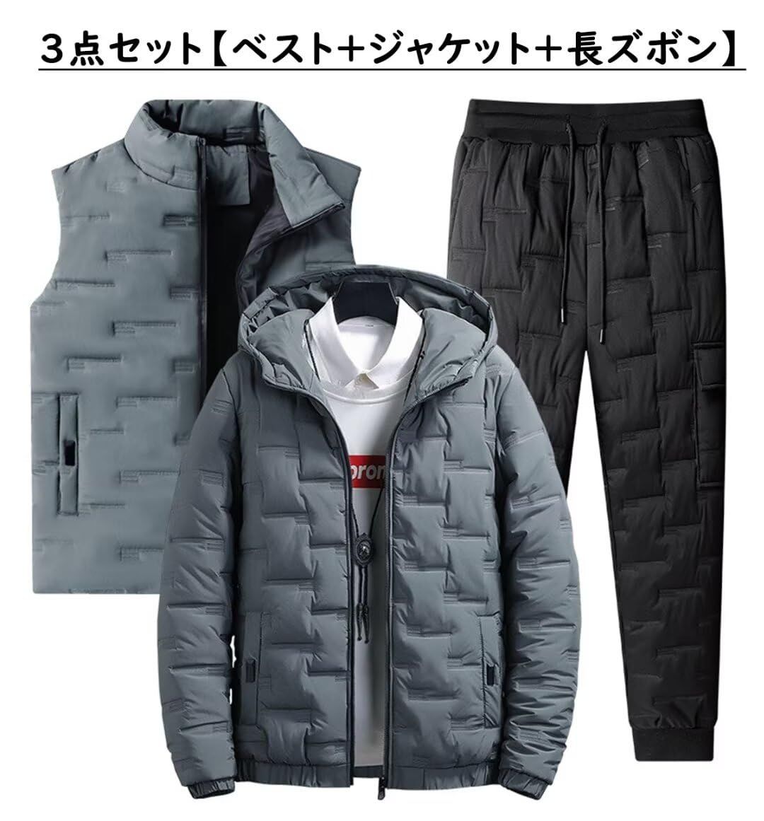 新品 [Yucahype] ダウンジャケット ダウンパンツ ダウンベスト 3点 