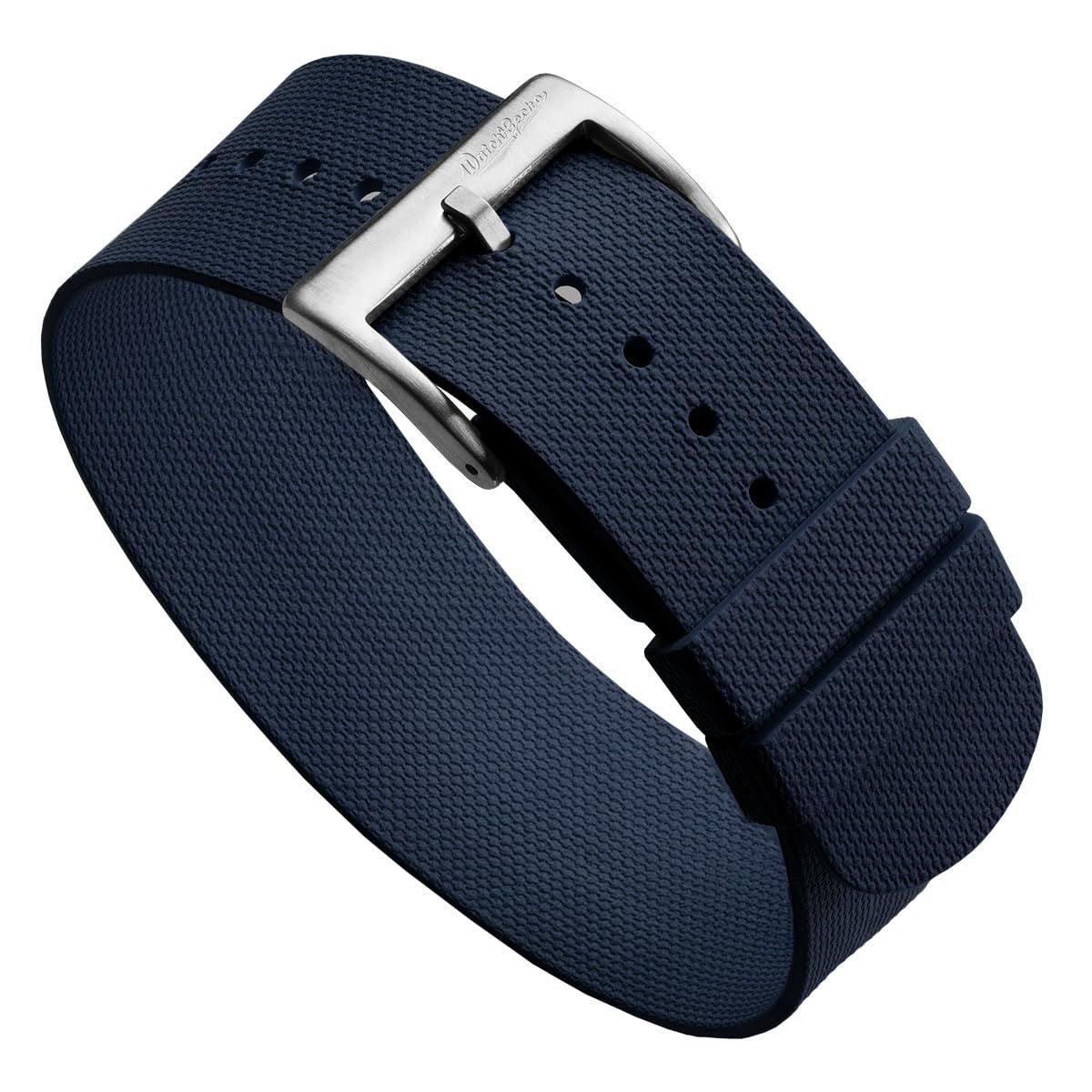 新品 [WatchGecko] ウォッチゲッコ タイダルパス 英国軍仕様 FKM ラバー時計ストラップ・防水効果 スタイリッシュで色々なシーンで活用、ブルー 20mm