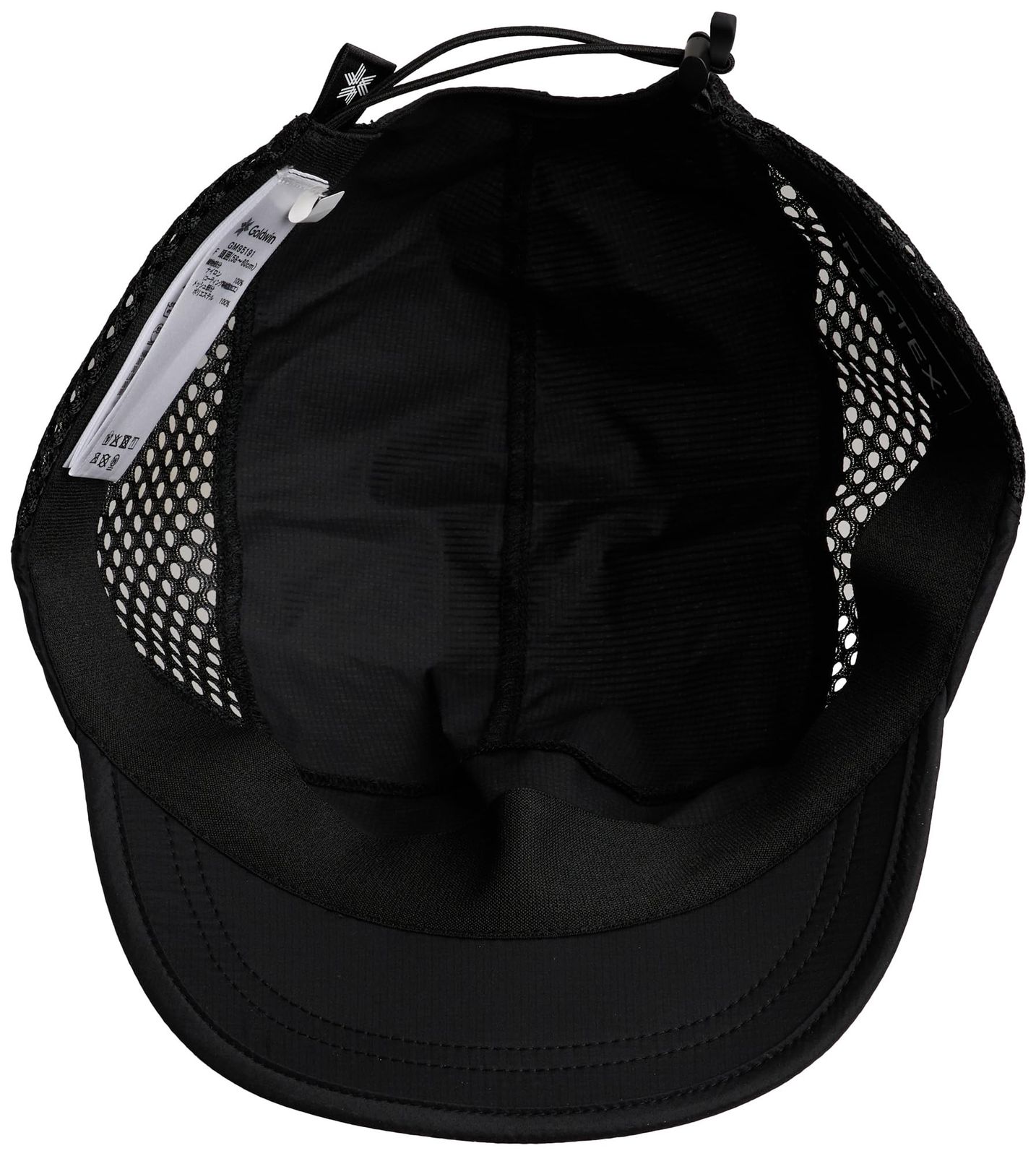 新品 [Goldwin] Compact Run Mesh Cap BLACK F