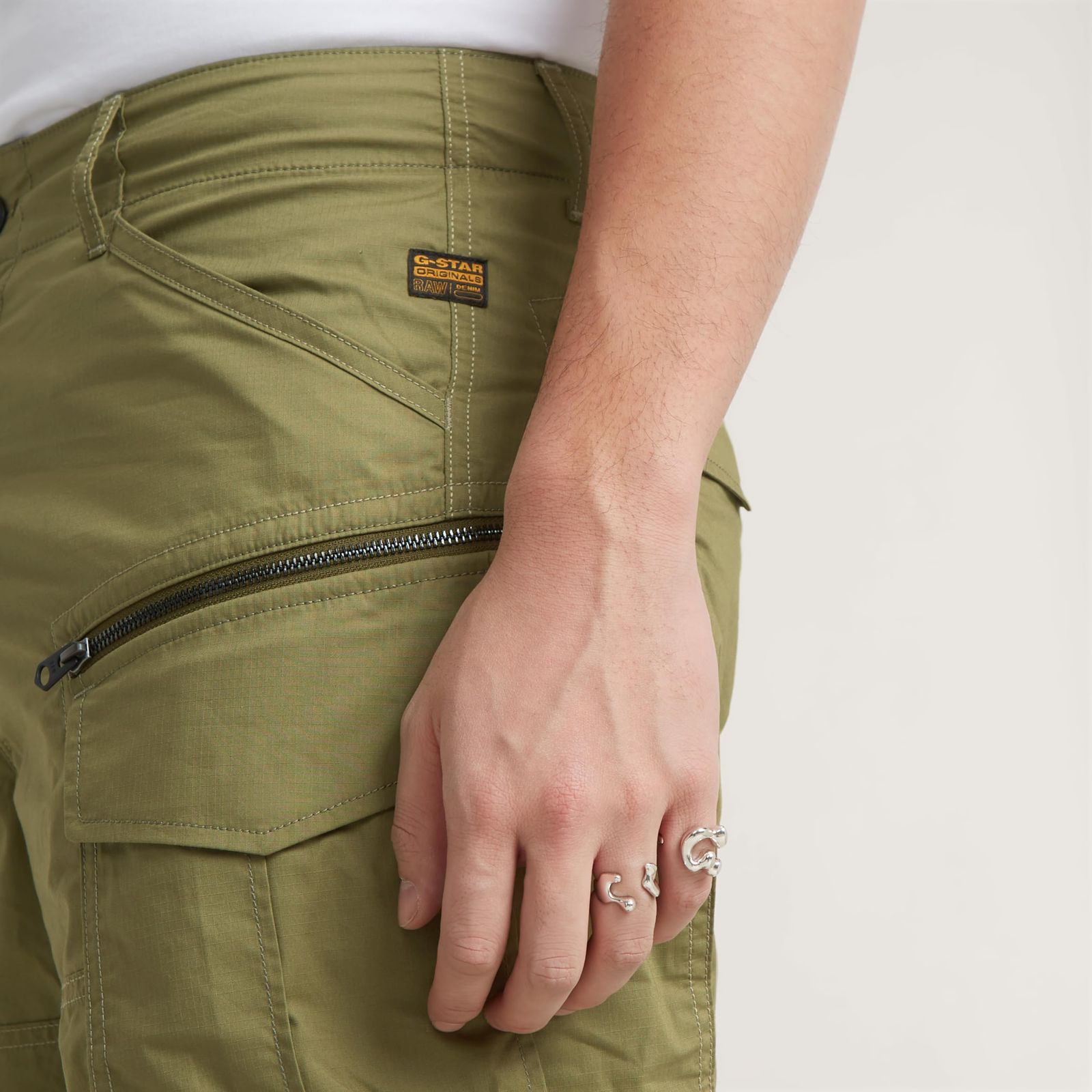 新品 [ジースターロゥ] ショートパンツ ショーツ ハーフパンツ メンズ リラックスフィット グリーン Rovic zip relaxed 1 D08566-D308-B212-34
