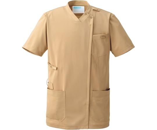 新品 [カゼン] スクラブジャケット半袖（男女兼用） KZN715-29 M シナモンベージュ