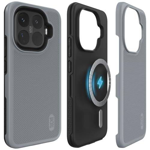 「MagSafe対応・落下保護」TUDIA for Xiaomi 15T Pro 5G 用 ケース 2025年モデル、「MergeGrip」二層構造防御 耐衝撃 スリム ヘビーデューティー保護ケースカバー - グレーt