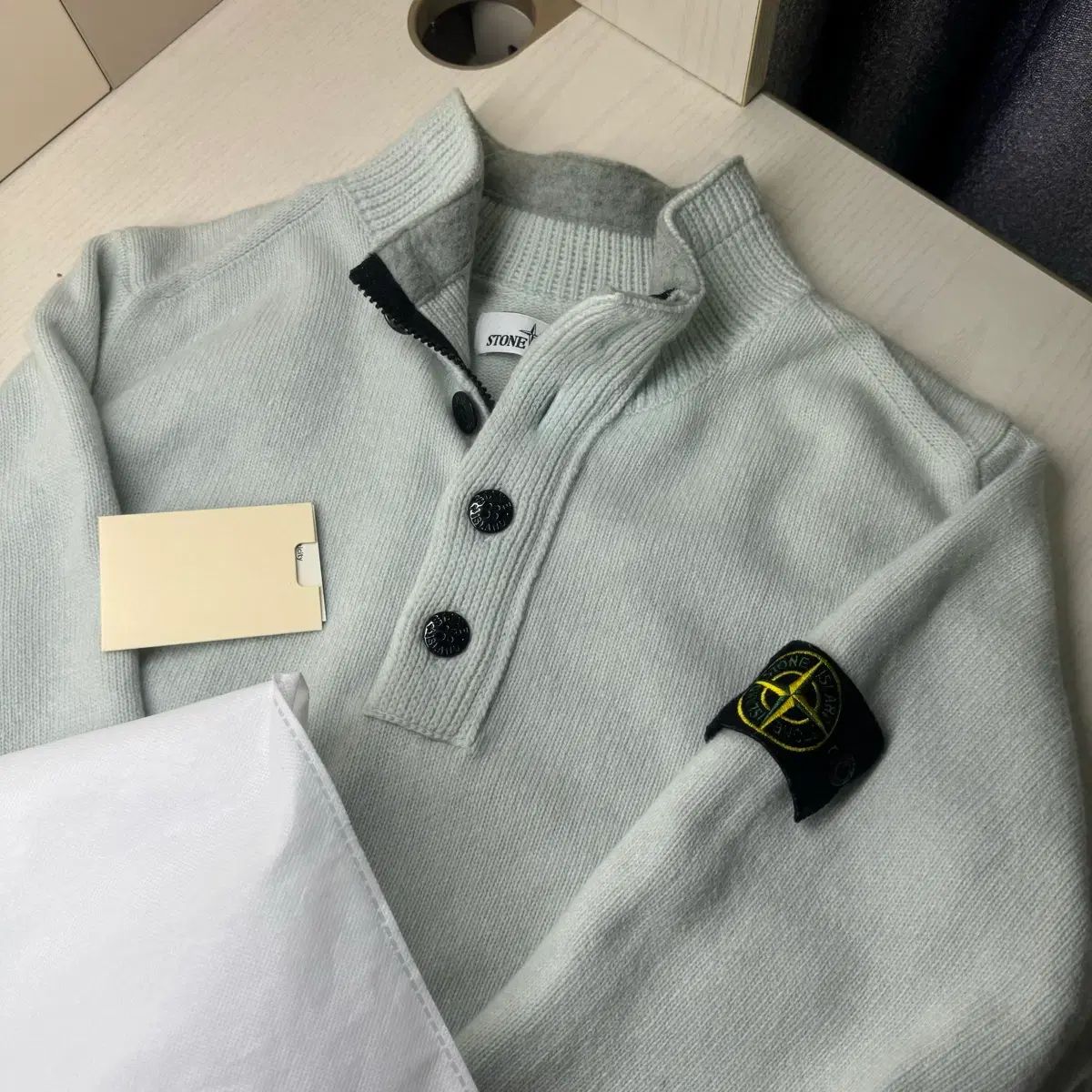 正規品 STONE ISLAND ストーンアイランド ハーフジップ ニット - メルカリ