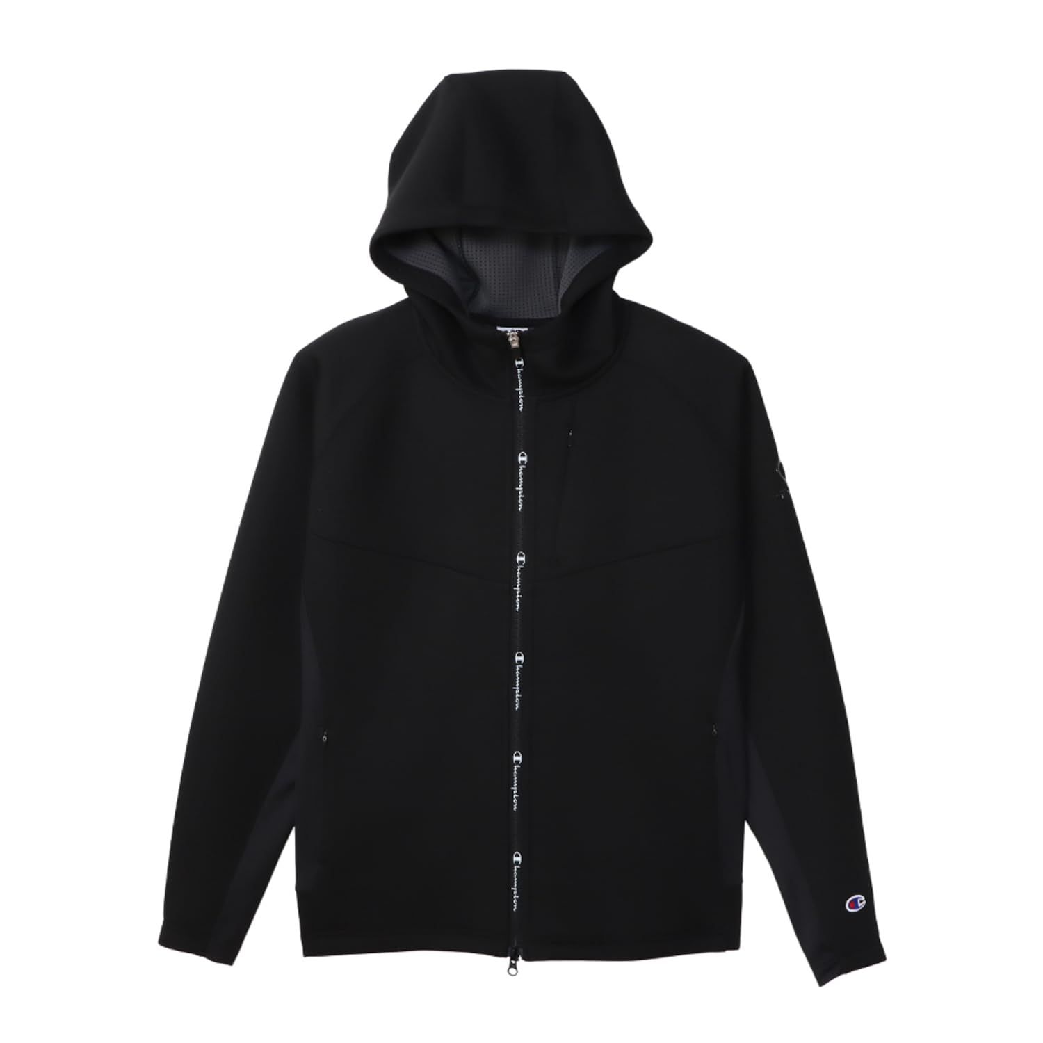 新品 [チャンピオン] パーカー 長袖 WRAP-AIR 撥水 スクリプトロゴ TECH WEAVE(R) 3LS ジップフーデッドスウェットシャツ メンズゴルフ C3-YG101 ブラック M