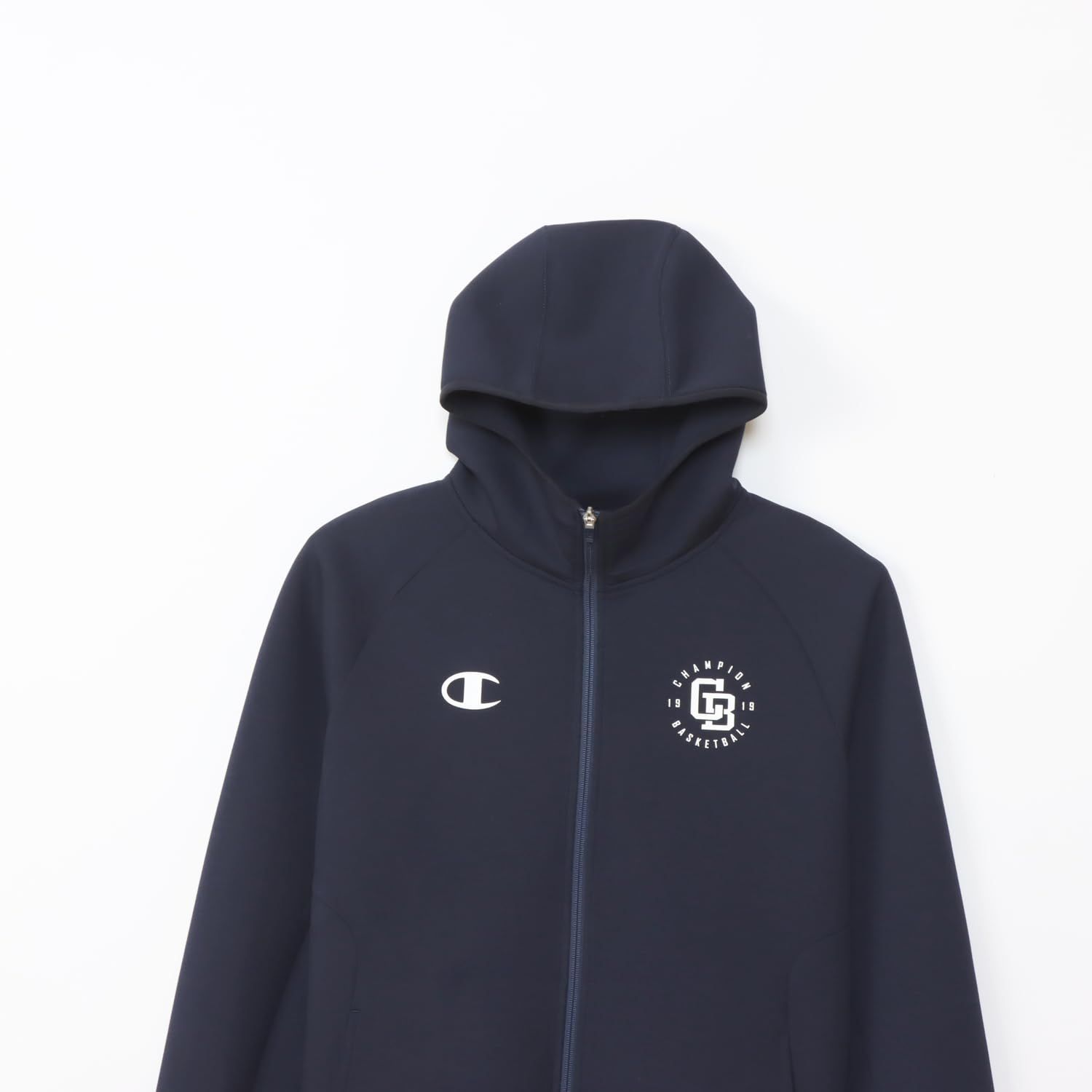 新品 [チャンピオン] パーカー 長袖 ストレッチ 保温 ワンポイントロゴ TECH WEAVE(R) 3LS ジップフーデッドスウェットシャツ バスケットボール C3-YB141 メンズ ネイビー M