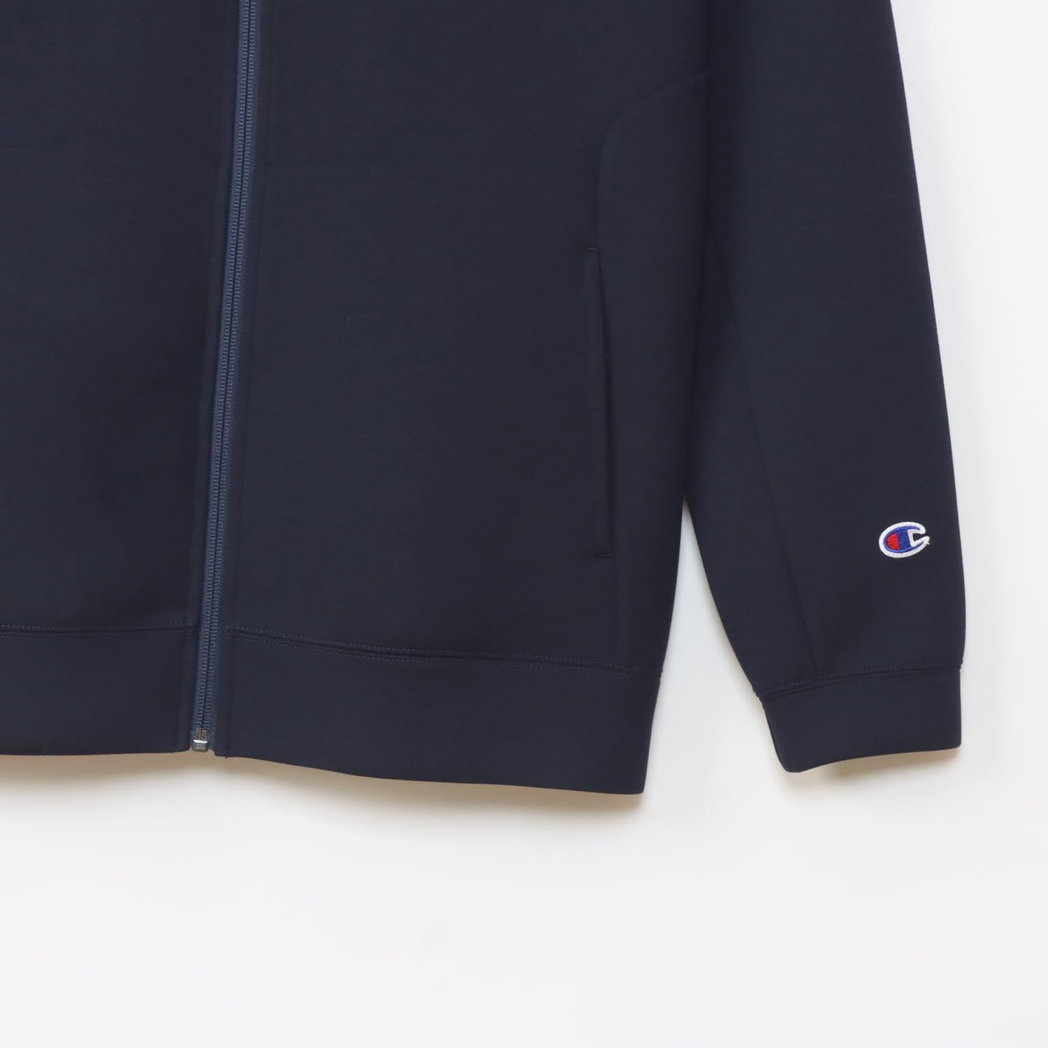 新品 [チャンピオン] パーカー 長袖 ストレッチ 保温 ワンポイントロゴ TECH WEAVE(R) 3LS ジップフーデッドスウェットシャツ バスケットボール C3-YB141 メンズ ネイビー M