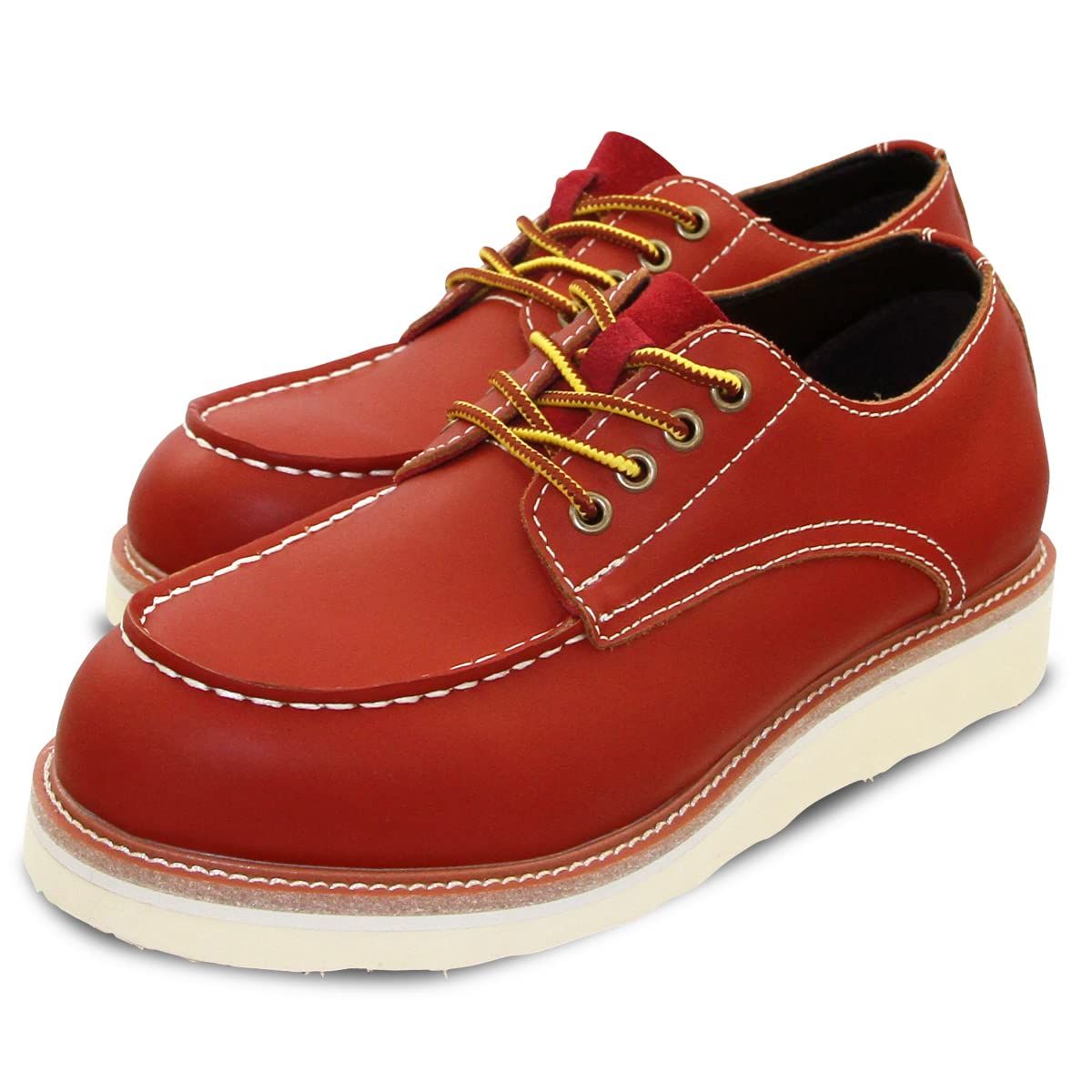 新品 [God & Bless] ゴッド＆ブレス ワークブーツ メンズ 本革 モック アーチサポートインソール付き ワーク アメカジ (RED BROWN measurement_25_point_0_centimeters)