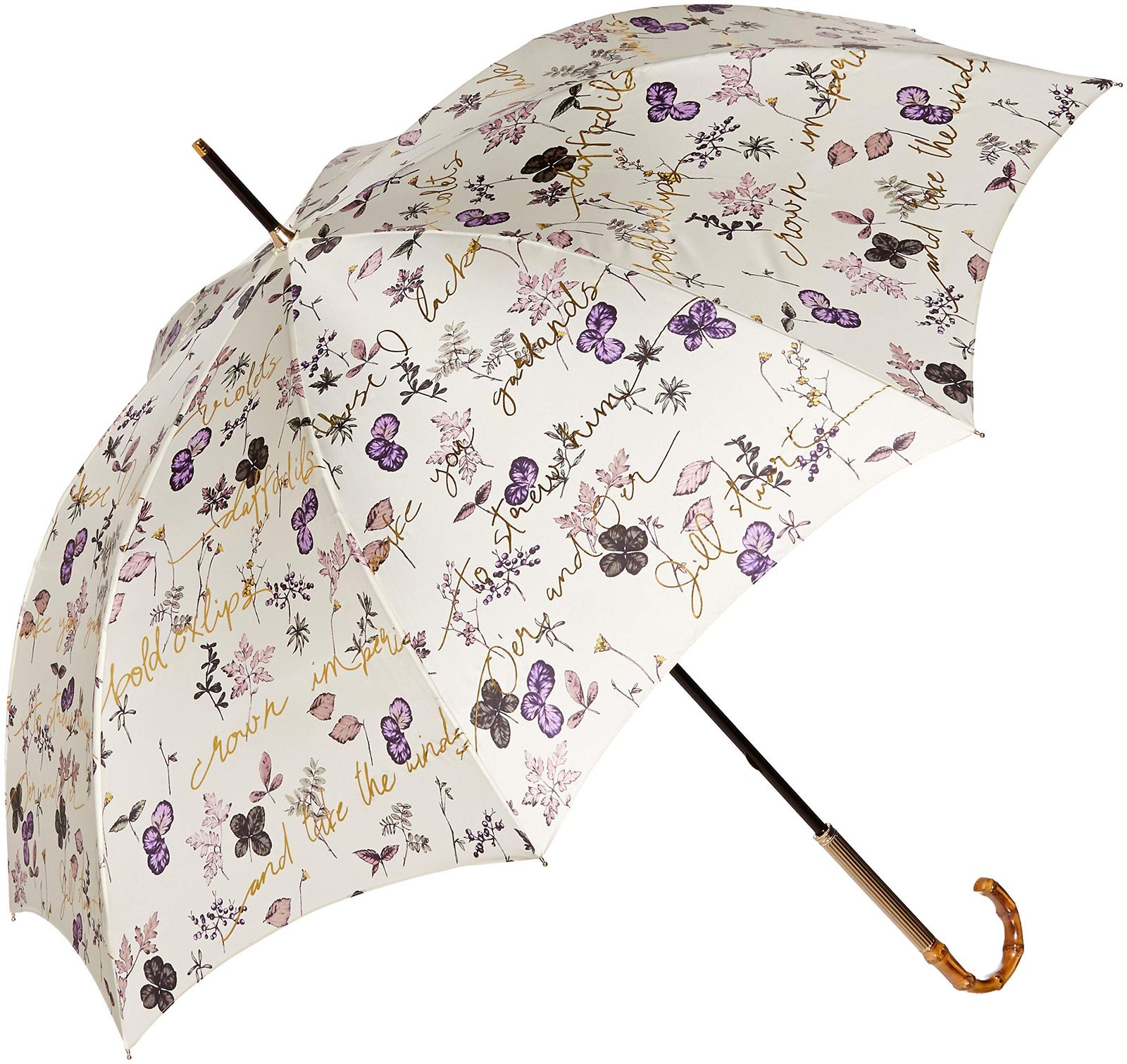 新品 [JILLSTUART(ジルスチュアート)]ＡＵＲＯＲＡ(オーロラ) JI-11031-31 ボタニカル箔文字プリントサテン長傘 レディース ライトパープル 日本 親骨60㎝ (FREE サイズ)