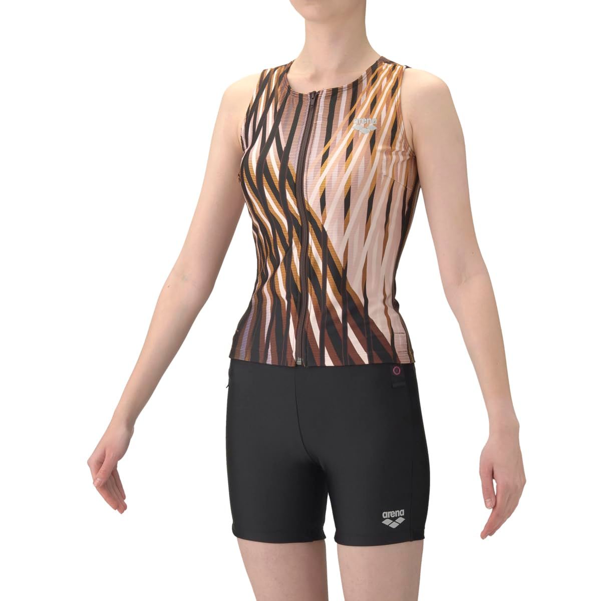 新品 arena(アリーナ) フィットネス水着 レディース フィットネスセパレート Lサイズ 水泳 スイミング セパレート 差し込みパッド カバーバック アクアビクス 水中ウォーキング AS6SWF55L