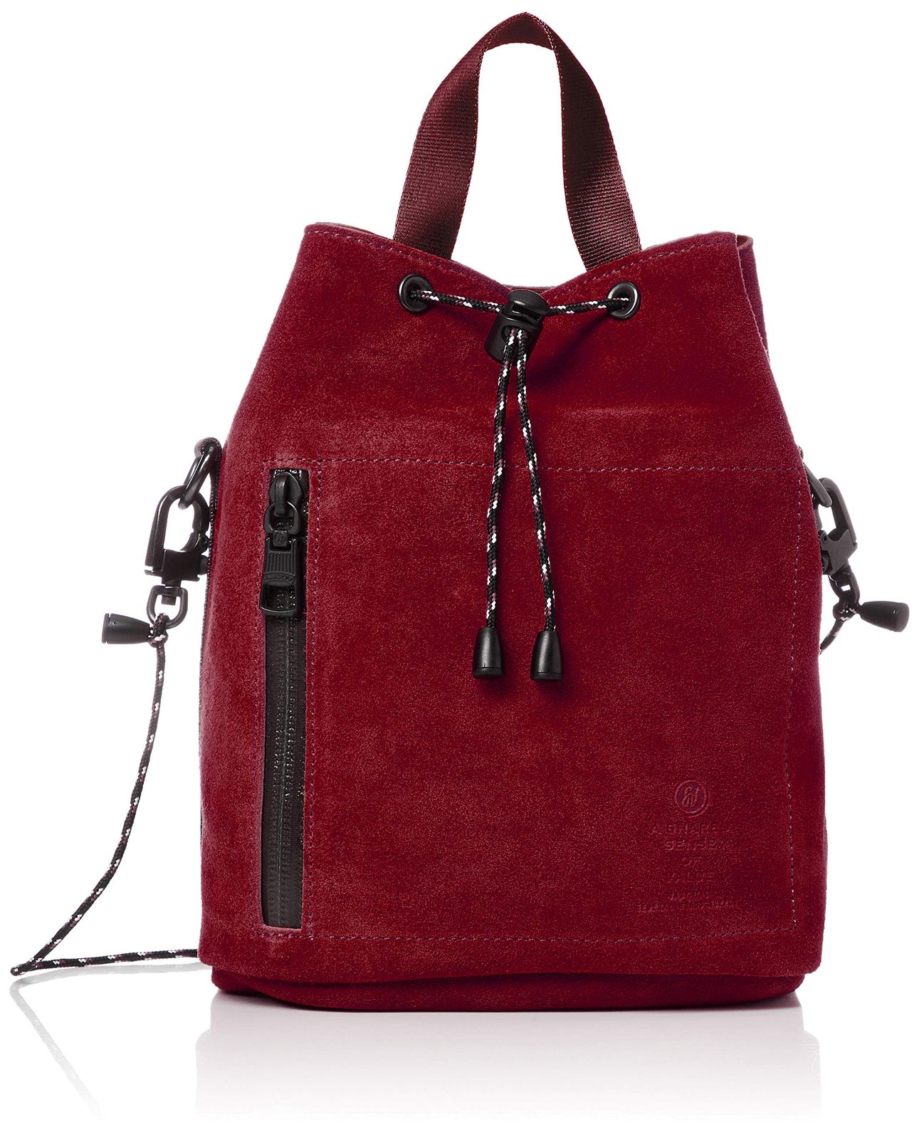 新品 [アッソブ]スエード 巾着バッグ ショルダーバッグ WATER PROOF SUEDE DRAW STRING BAG WINE