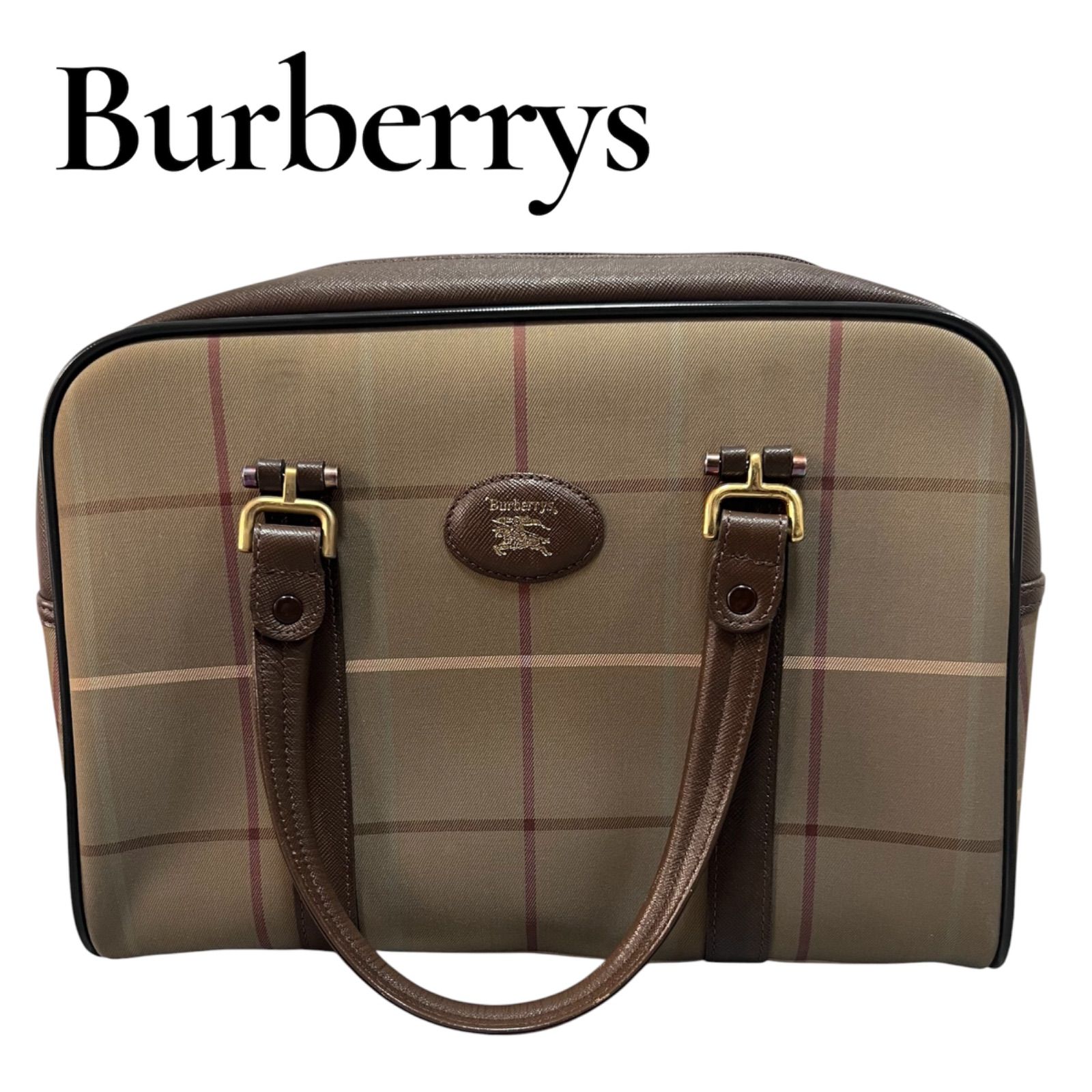 Burberrys チェック柄 ミニボストンバッグ ハンドバッグ レトロ - メルカリ