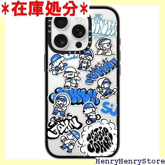 CASETiFY コンパクト iPhone 16 Pro ケース 軽量 / 1.2mからの落下テストをクリア MIL規格2倍相当 / ワイヤレス充電に対応 - miniJOHN - クリア ブラック 2597