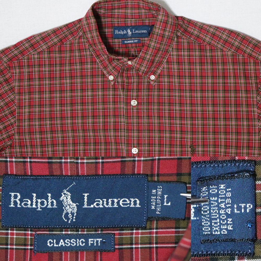 90sネルシャツ】ラルフローレン 90年代 CLASSIC FIT ライトネル