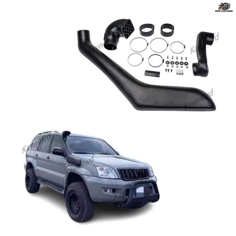 オフロード4x4カーアクセサリーシュノーケルキット2002-2009トヨタランダークルーザープラド120 LC120 FJ120ウェーダー呼吸ホースチューブ