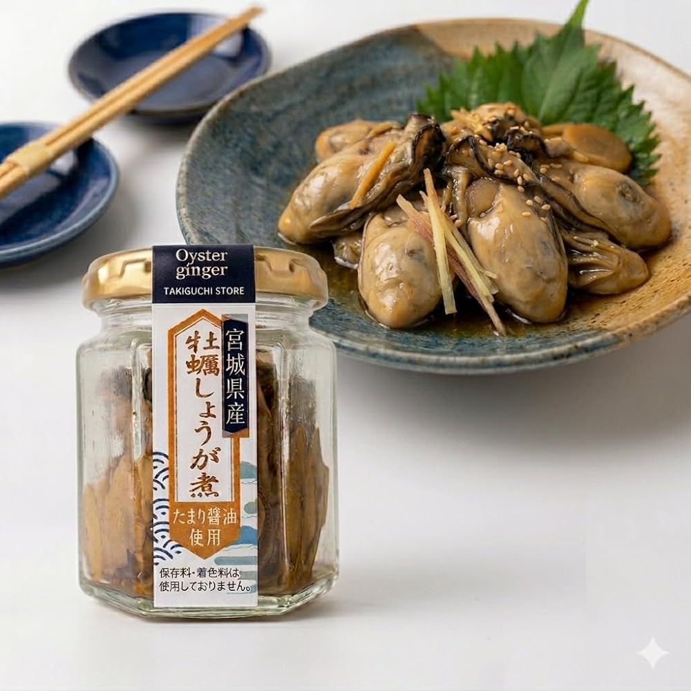 瀧口商店 宮城県産 牡蠣 しょうが煮 【8セット】 無添加 たまり醤油仕立て 国産 牡蠣の佃煮 おつまみ ご飯のお供 お取り寄せ グルメ ギフト 贈り物
