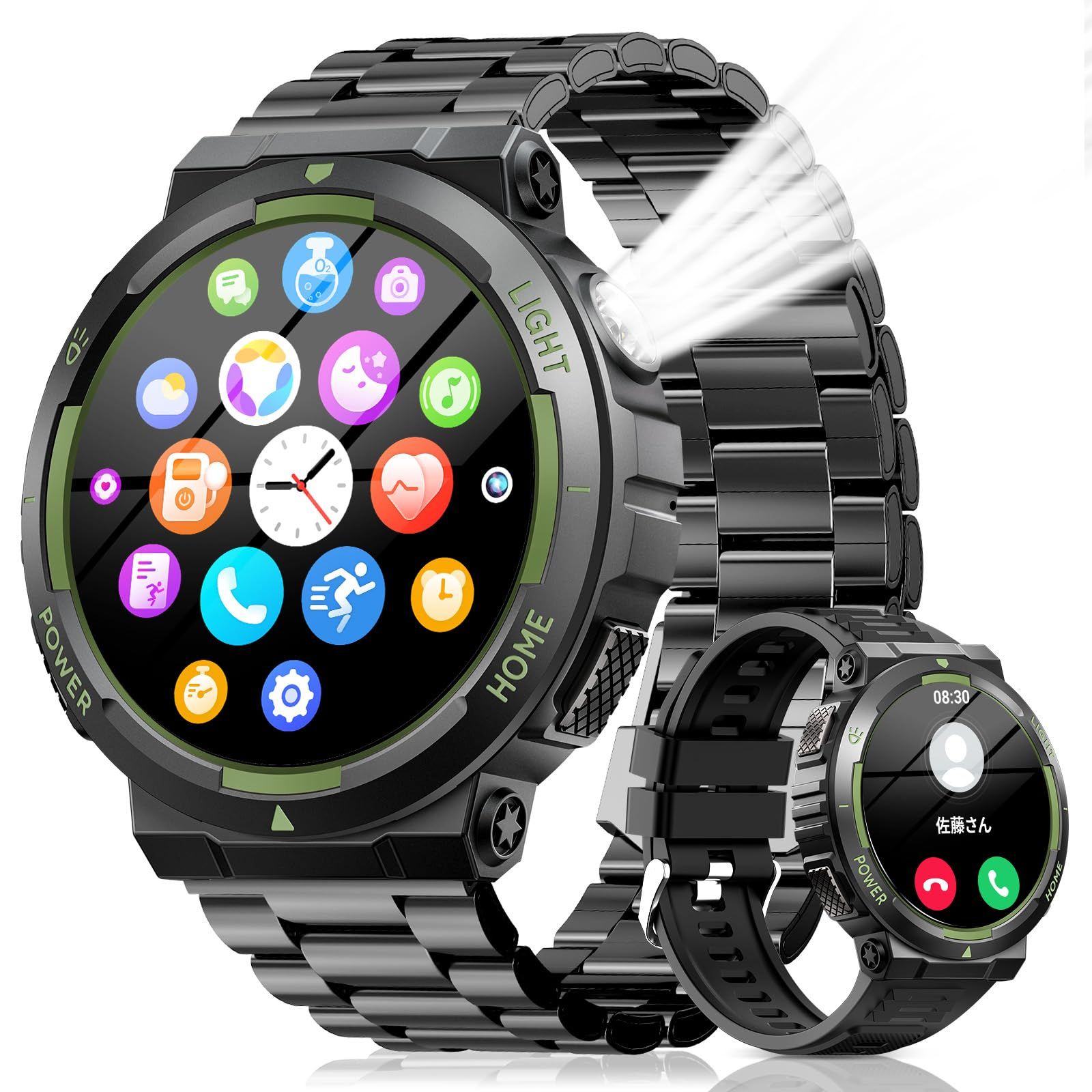 スマートウォッチ【2026初売り】Bluetooth通話 Line/メッセージ通知