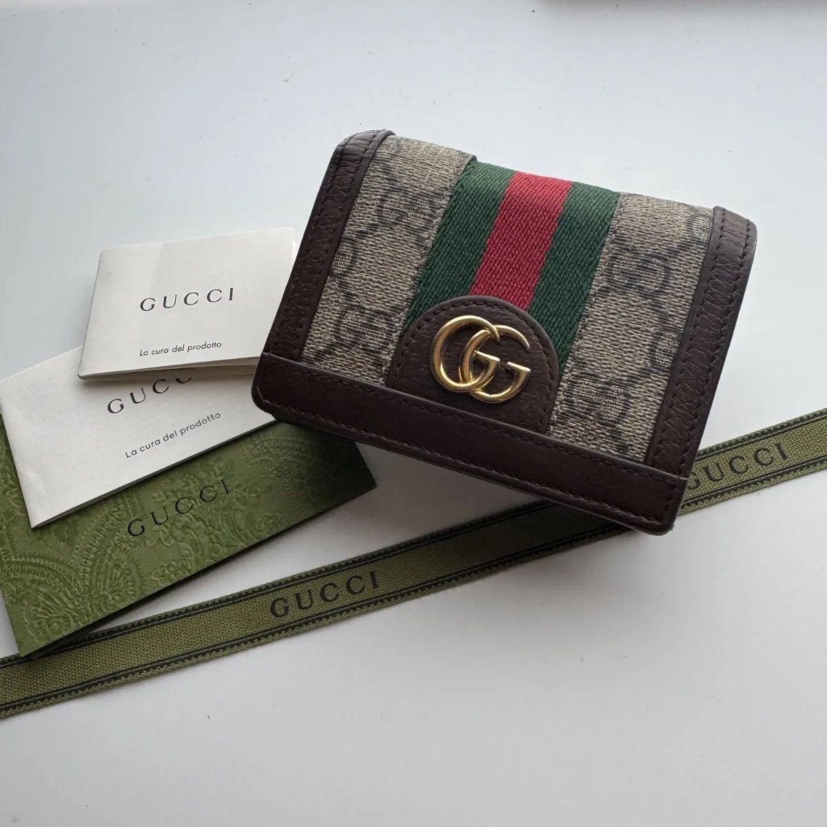 【美品】 446 GUCCI グッチ オフィディア 2つ折り 財布 コンパクト 美品】 446 GUCCI グッチ オフィディア 2つ折り 財布 コンパクト