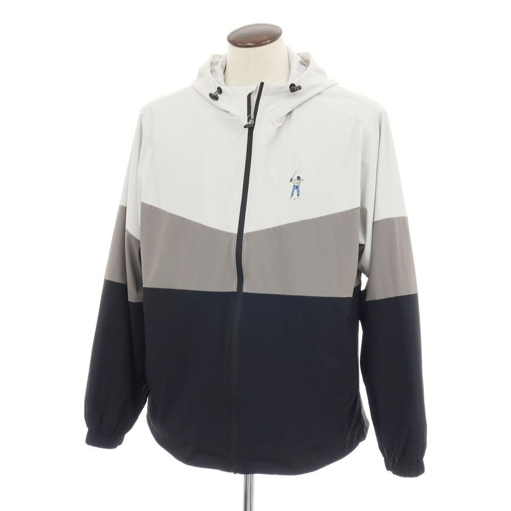 【中古】イーストサイドゴルフ Eastside Golf ストレッチ ナイロン カラーブロッキング ウインドブレーカー ブルゾン ブラックxグレー【サイズ2XL】【メンズ】