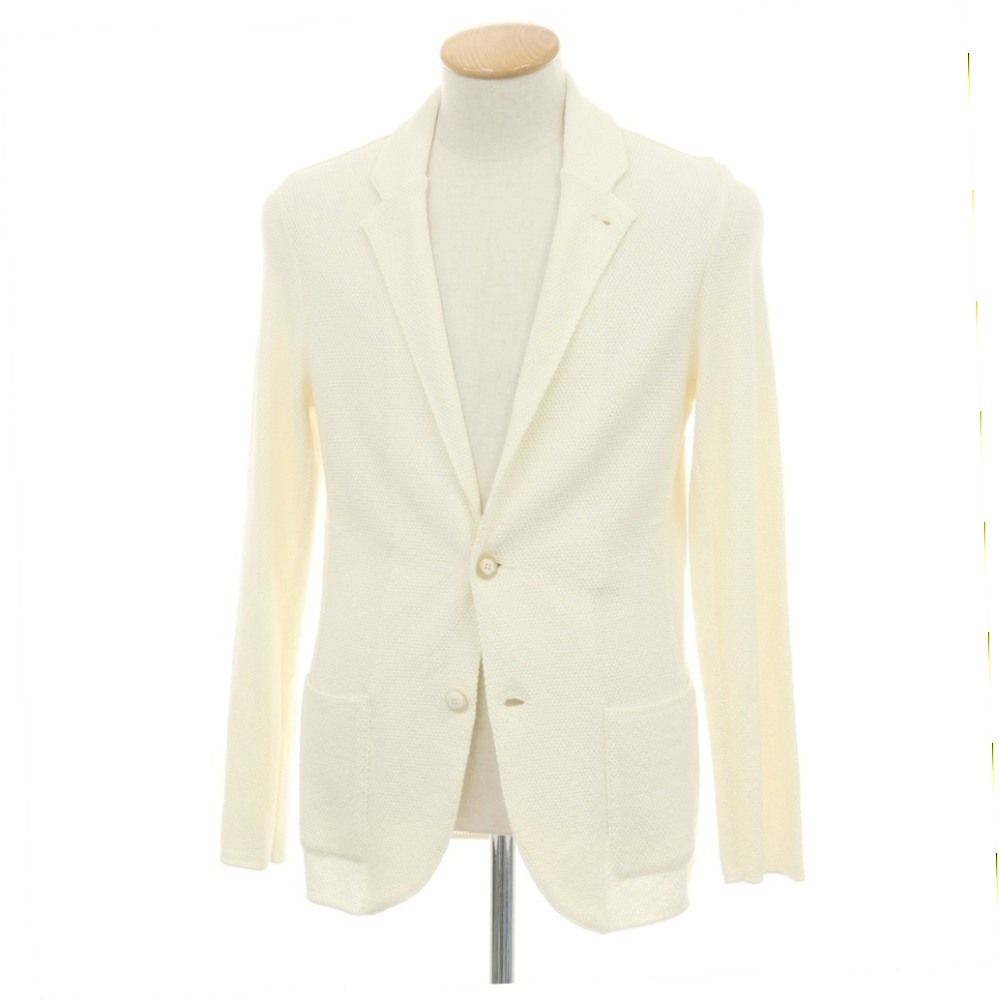 中古】ラルディーニ LARDINI コットン 2B ニットジャケット オフ
