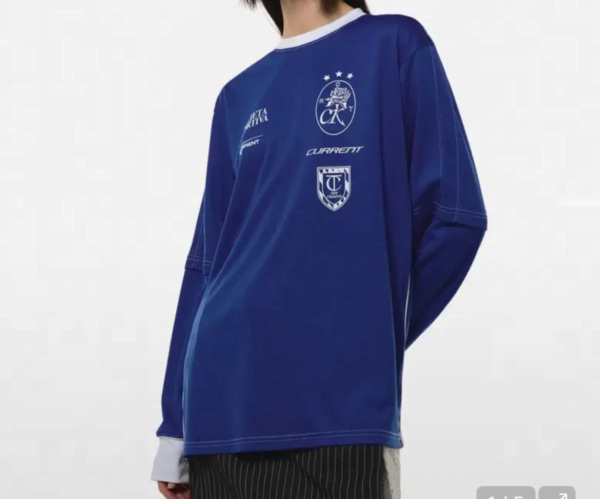 CURRENT ロングスリーブ 青 ブルー スウェット 長袖 Tシャツ スポーツ