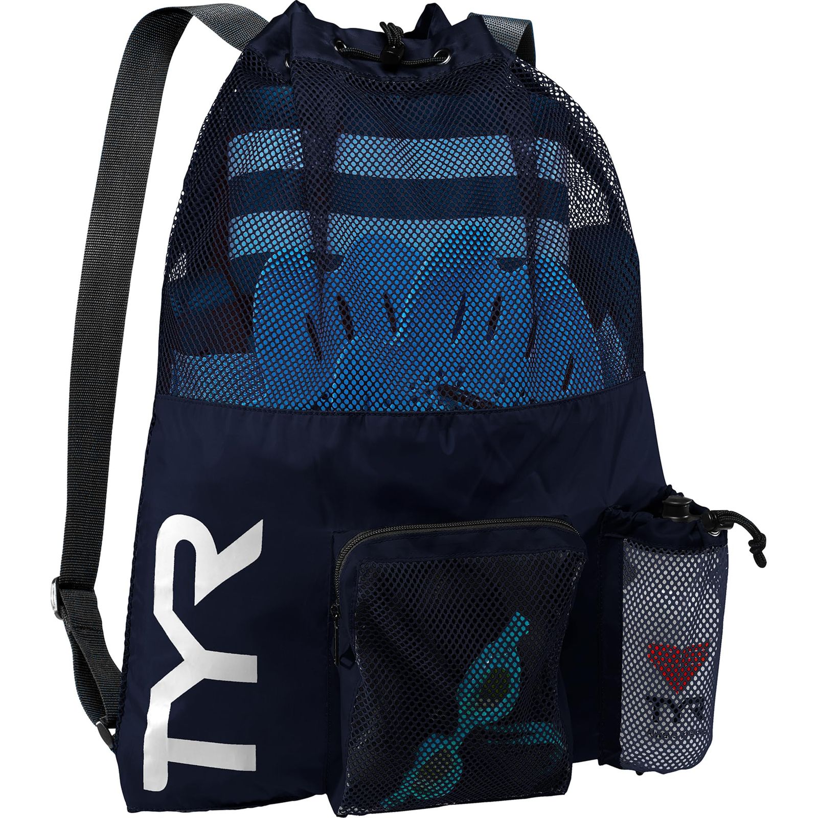 新品 TYR ビッグメッシュ マミーバックパック 水泳 ジム ワークアウトギア用 ブラック 容量40リットル