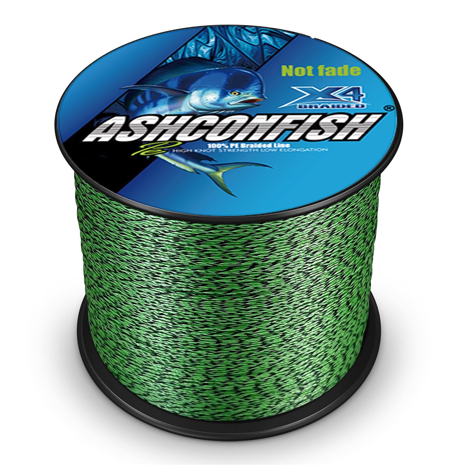 新品 Ashconfish 釣り用PEライン ポリエチレン製釣り糸 4編 釣り糸 1000m 超強力 高感度 耐磨耗 低伸度 釣りライン 釣糸 ブラック＆グリーン