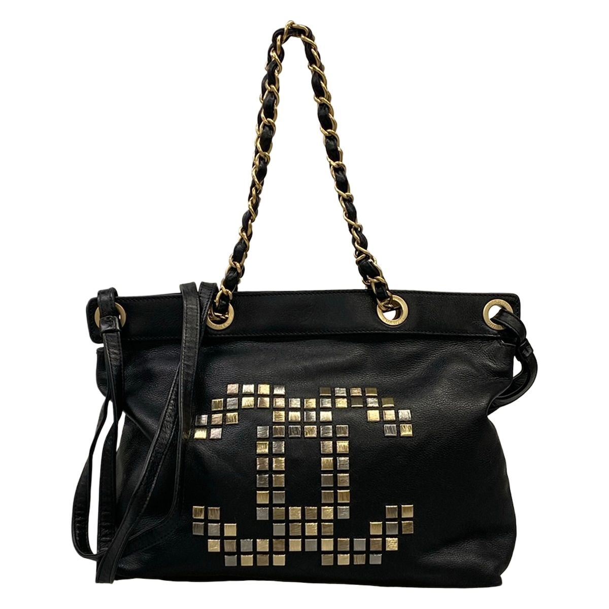 CHANEL(シャネル) ショルダーバッグ - 黒 2WAY/スタッズ/チェーン 