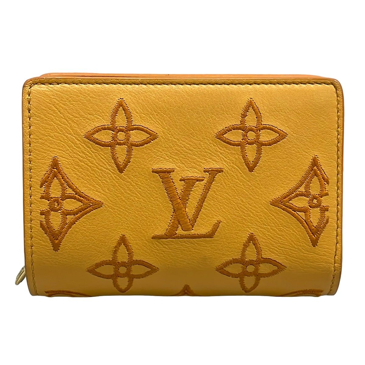 LOUIS VUITTON(ルイヴィトン) 2つ折り財布 コレクションライン ポルトフォイユクレア M82523 サフラン レザー、牛革