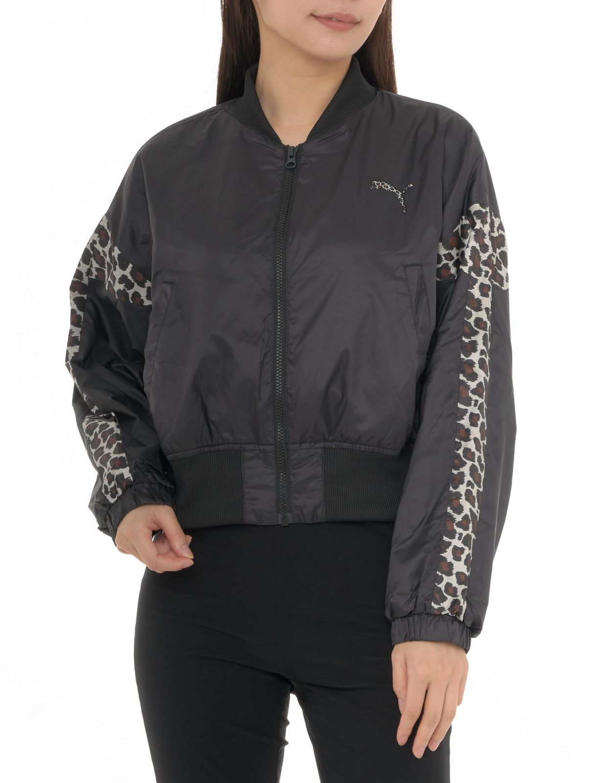 新品 PUMA(プーマ) 防風 防寒 ブルゾン TRN EDGE ウラキモウトリコット ウーブン FZ ジャケット 526099 レディース 24年秋冬カラー ブラック(01)