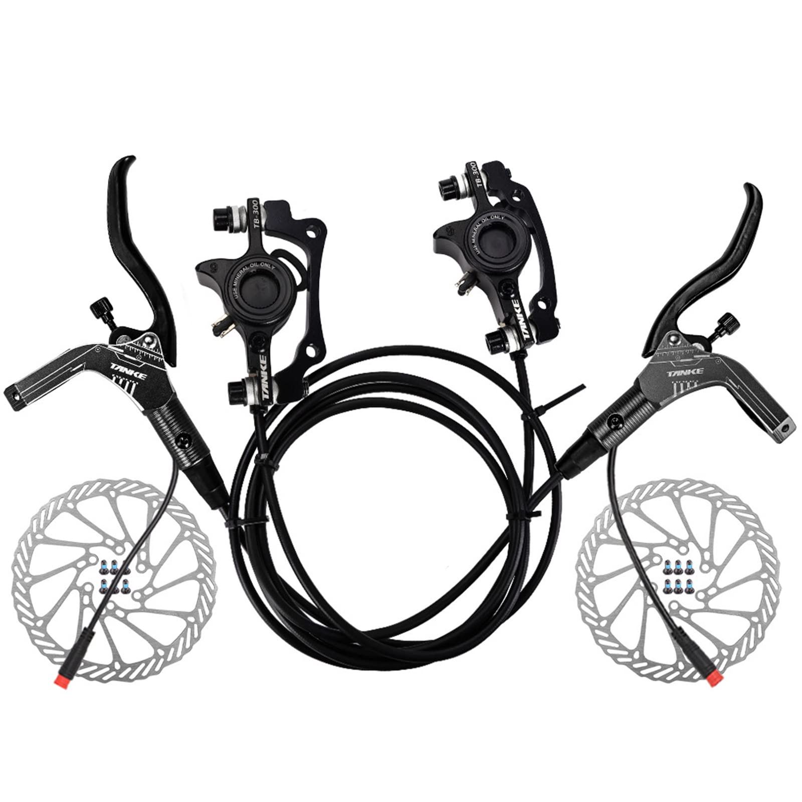 新品 YALIYA E-Bike 油圧ブレーキセット 160mmローター付き フロントとリア 油圧ディスクブレーキキャリパーレバー 電動自転車 自転車 スクーター用
