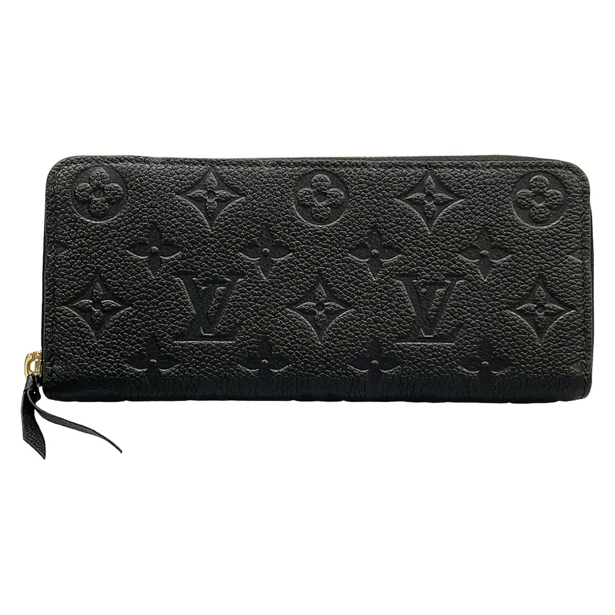 LOUIS VUITTON(ルイヴィトン) 長財布 モノグラム・アンプラント美品 ポルトフォイユクレマンス M60171 ノワール レザー