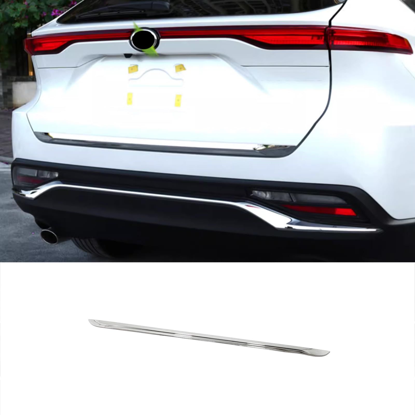 新品 ZUNEIGUNGトヨタ 新型 ハリアー 80系 Sグレードリア バックドア ラゲッジドア ガーニッシュ新型Toyota Harrierに適合 設計外装 パーツ アクセサリーABS 樹脂製1枚【クロームメッキ】