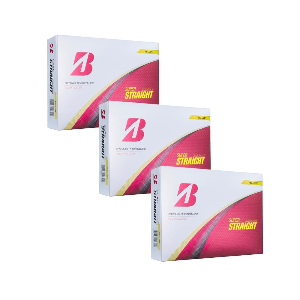 新品 BRIDGESTONE(ブリヂストン) ゴルフボール SUPER STRAIGHT 2025年モデル イエロー 3DZセット（36球入り）