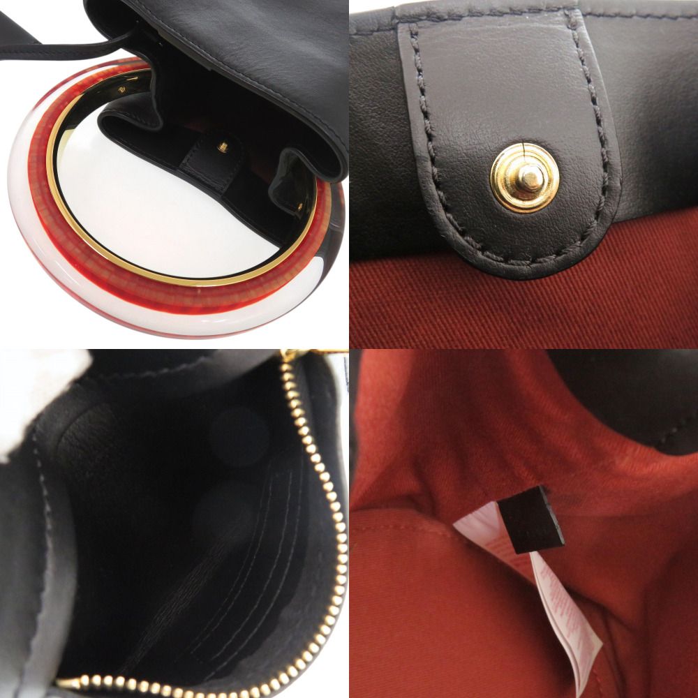 美品 マルニ パニエ 2WAY バケットバッグ レザー ブラック 