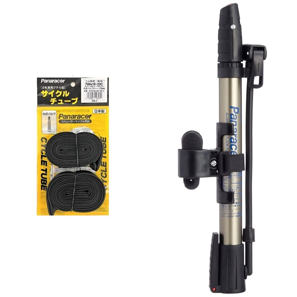 新品 [セット] パナレーサー(Panaracer) チューブ2本セット 700×18~23C 仏式 バルブ34mm + 携帯ポンプ