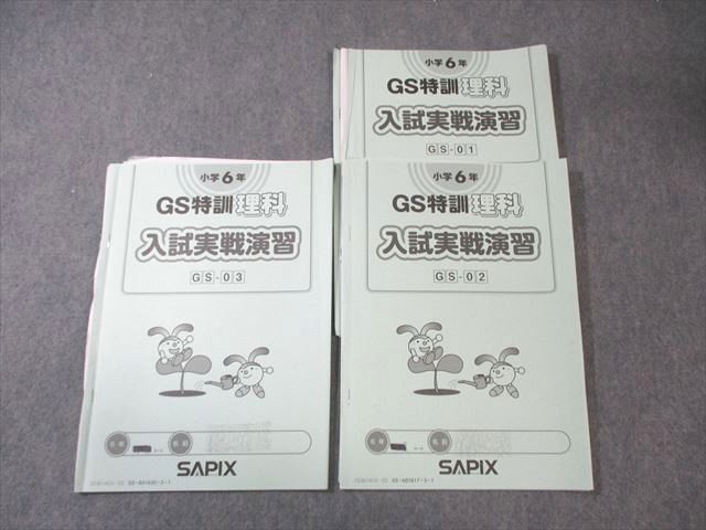 SAPIX 小6 サピックス GS特訓 理科 入試実戦演習 【計3回分】 2023 010s2D