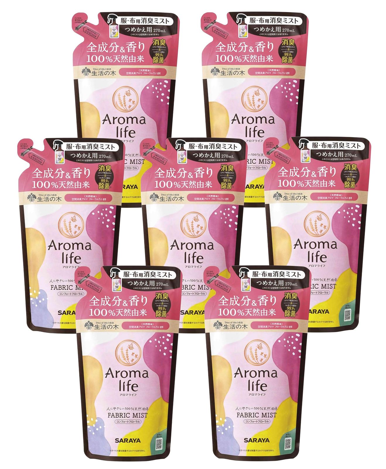 新品 アロマライフファブリックミスト コンフォートフローラル詰替 270mL×7個