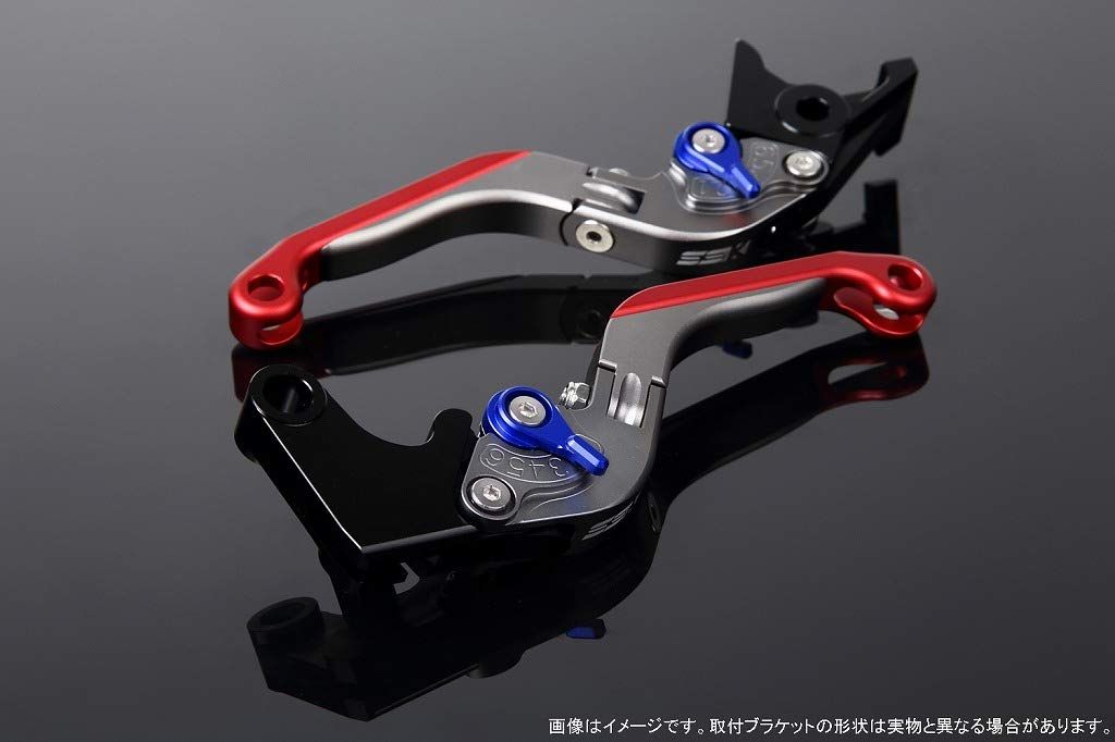 新品 SSK スピードラ アジャストレバーセット 可倒延長式 レバー本体カラー:マットチタン アジャスターカラー:マットブルー エクステンションカラー:マットレッド YAMAHA XMAX