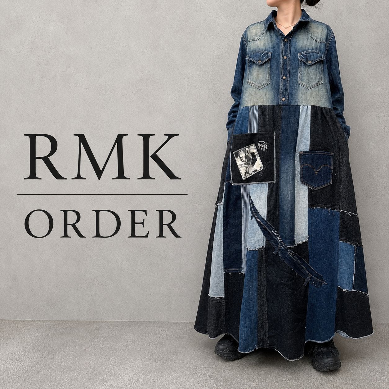 ORDER｜REMAKER デニムシャツワンピース｜古着リメイク｜デニムリメイク｜