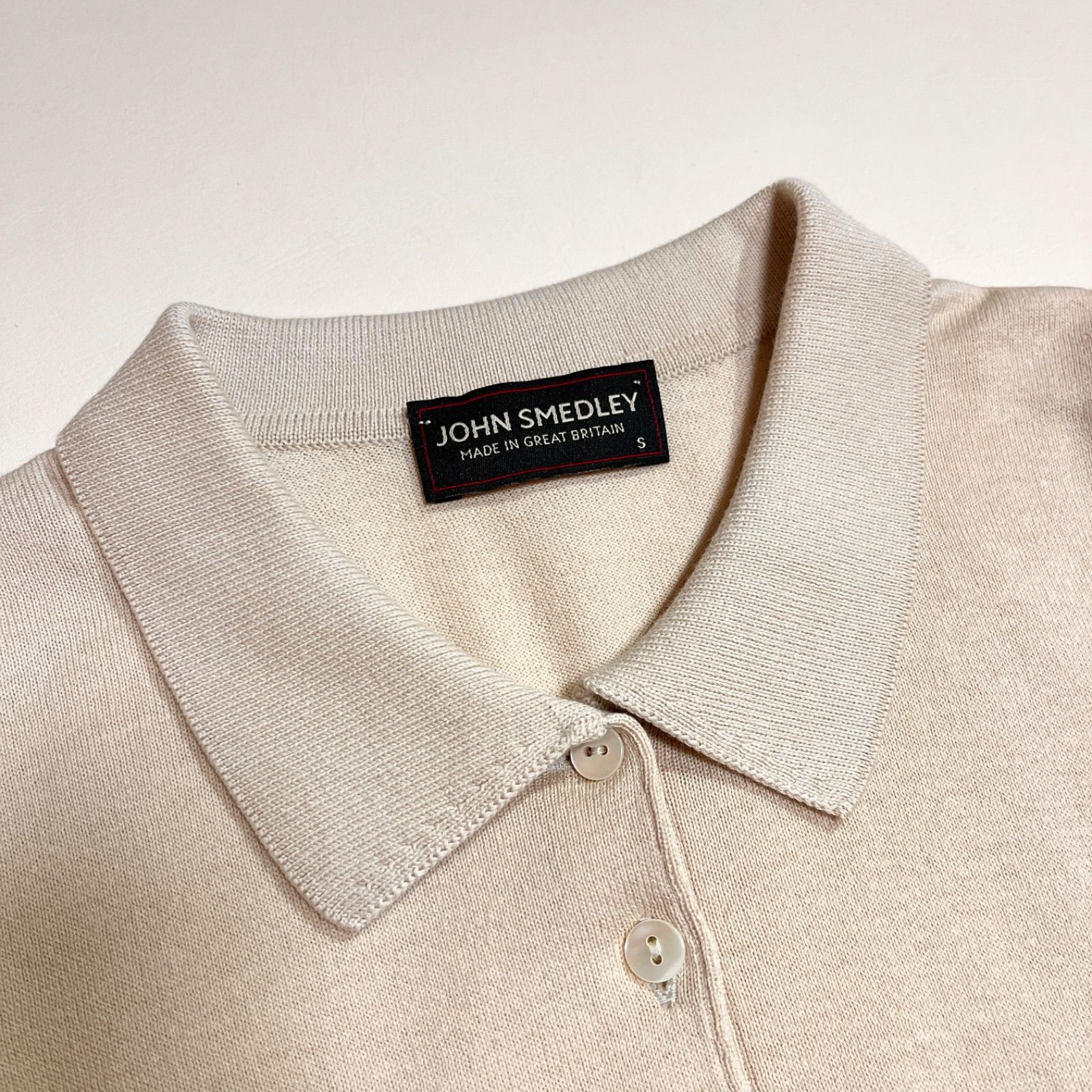 kU24 JOHN SMEDLEY ハイゲージニット コットン セーター ポロシャツ 