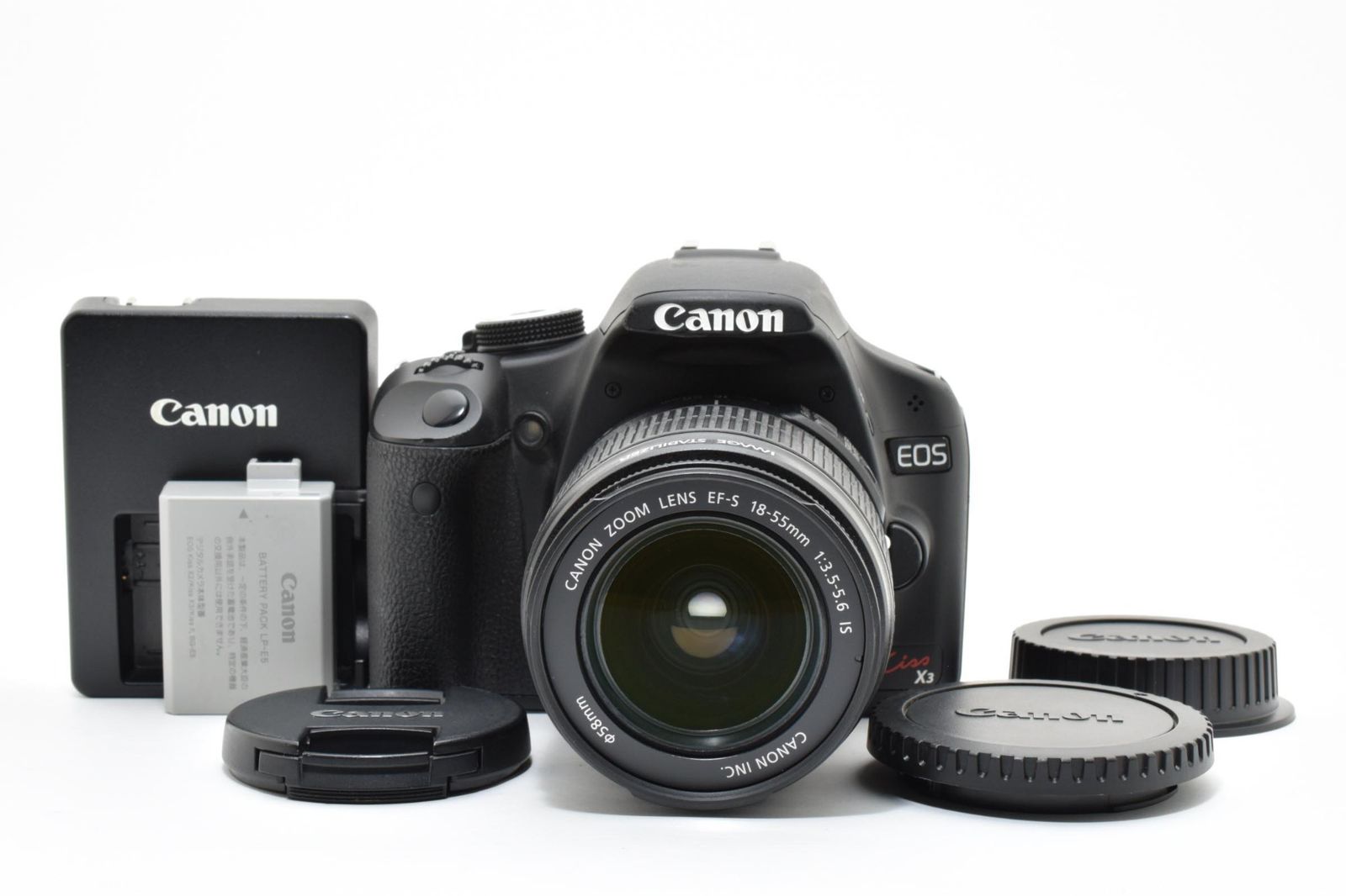 実用品 Canon キャノン EOS KISS X3 / EF-S 18-55mm 3.5-5.6 IS レンズキット デジタル一眼カメラ シャッター数2856枚と少ない #4169-2