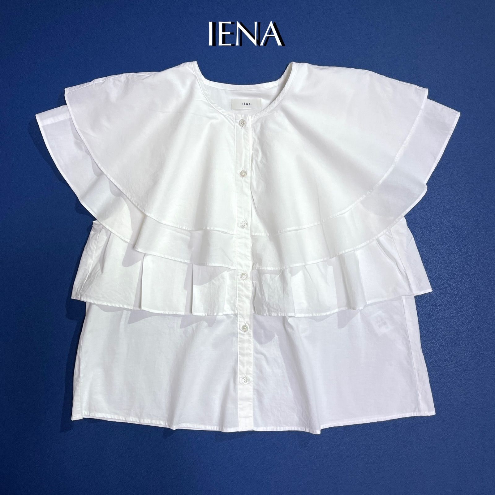 kU07 IENA シルク 2023SS コットンシルクフリルブラウス ティアード 