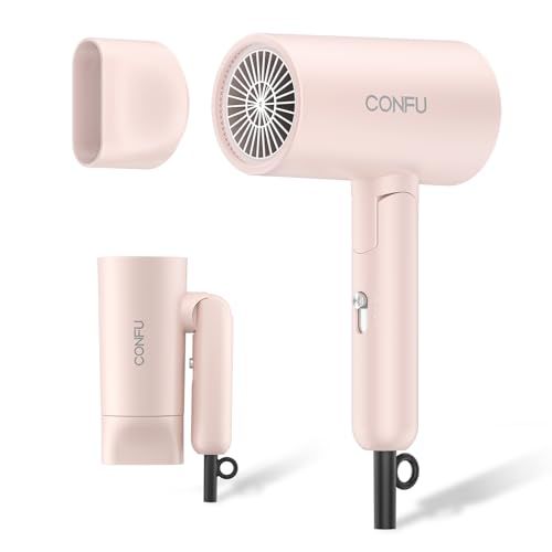 CONFU ドライヤー 1200W ヘアドライヤー 折り畳み式 大風量 速乾 高濃度マイナスイオン 静音 軽量 恒温 3段階調節 ヘアケア シンプル サラサラ ツヤツヤな髪に 旅行/家庭用 ペールピンクt