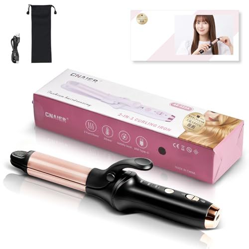【anan 掲載モデル｜スタイリスト監修】ヘアアイロン コードレス 2WAY Type-C充電式 5000mAh大容量 ヘアアイロン カール 小型 持ち運び ヘアアイロンミニ 3段階温度設定可能 31mm 急速加熱 前髪用 手巻きカーラー 小型 軽量 男女兼t
