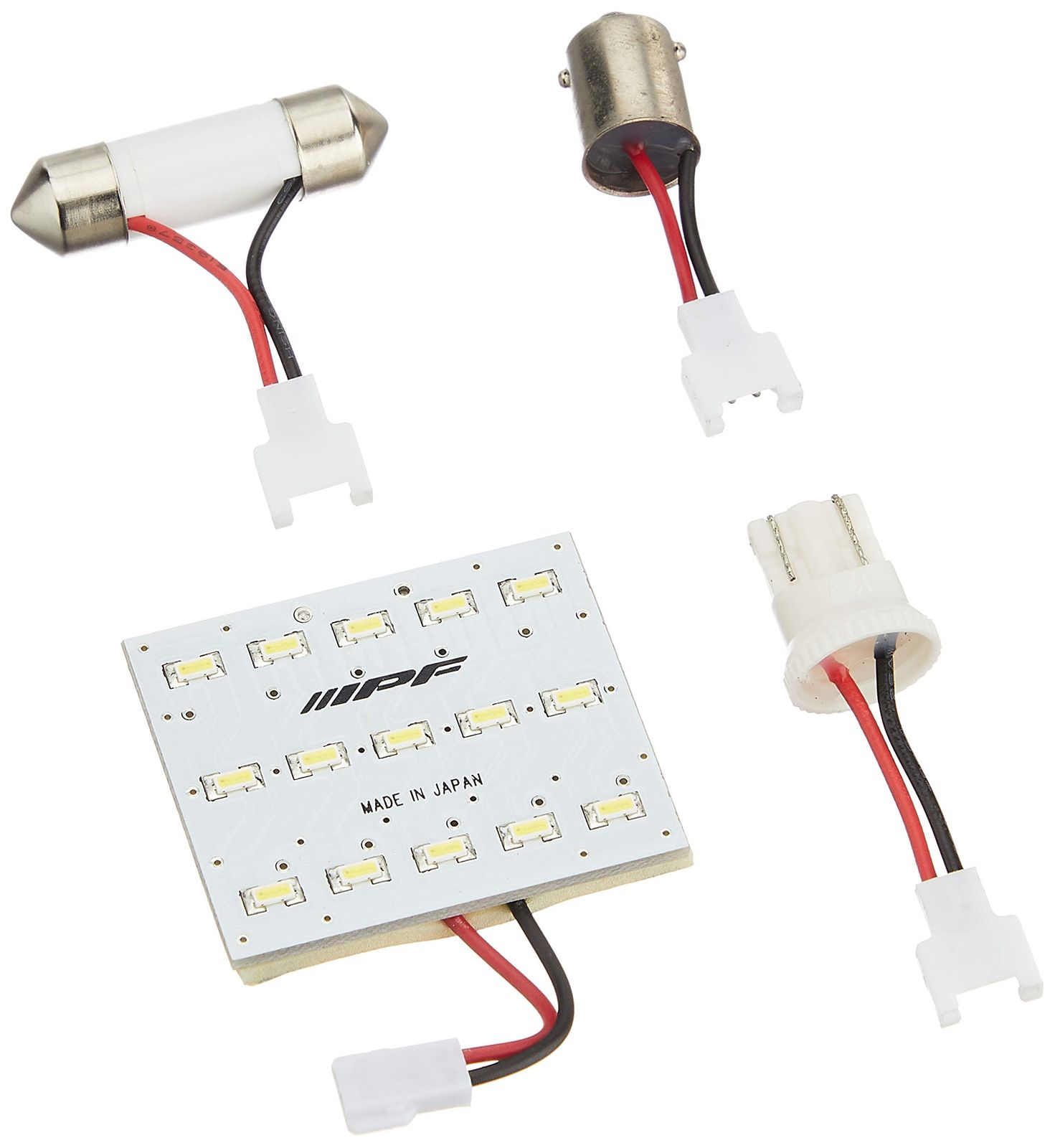 新品 IPF ルームランプ LED 車用 T10 T13 T16 T10×31 T10×28 G14 150lm 7000K ホワイト 12V用 1個入 プレートタイプ マルチ仕様 Mサイズ 日本製 309R