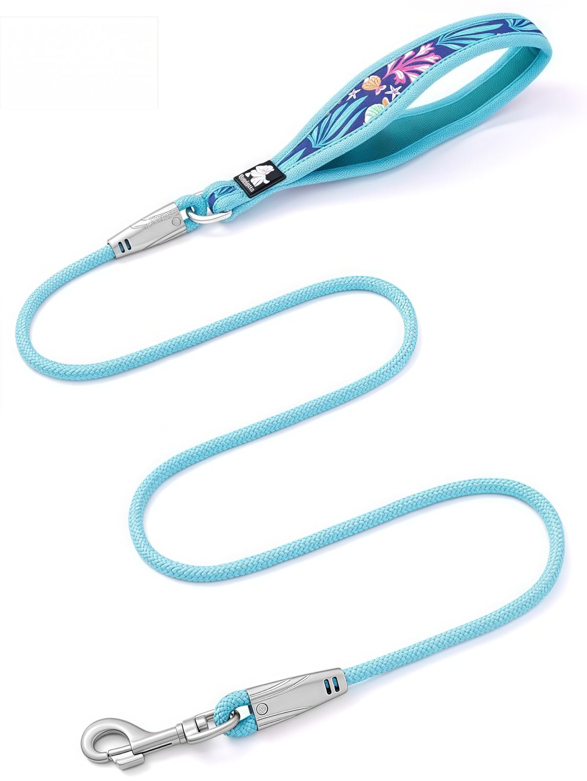 新品 cocomall 2025最新犬 犬用リード 小型、中型、大型犬用 ロングリード ペット用品 ネオプレンハンドル 柔らかい 痛くない 手に優しい通気性 (ブルーアトール S)
