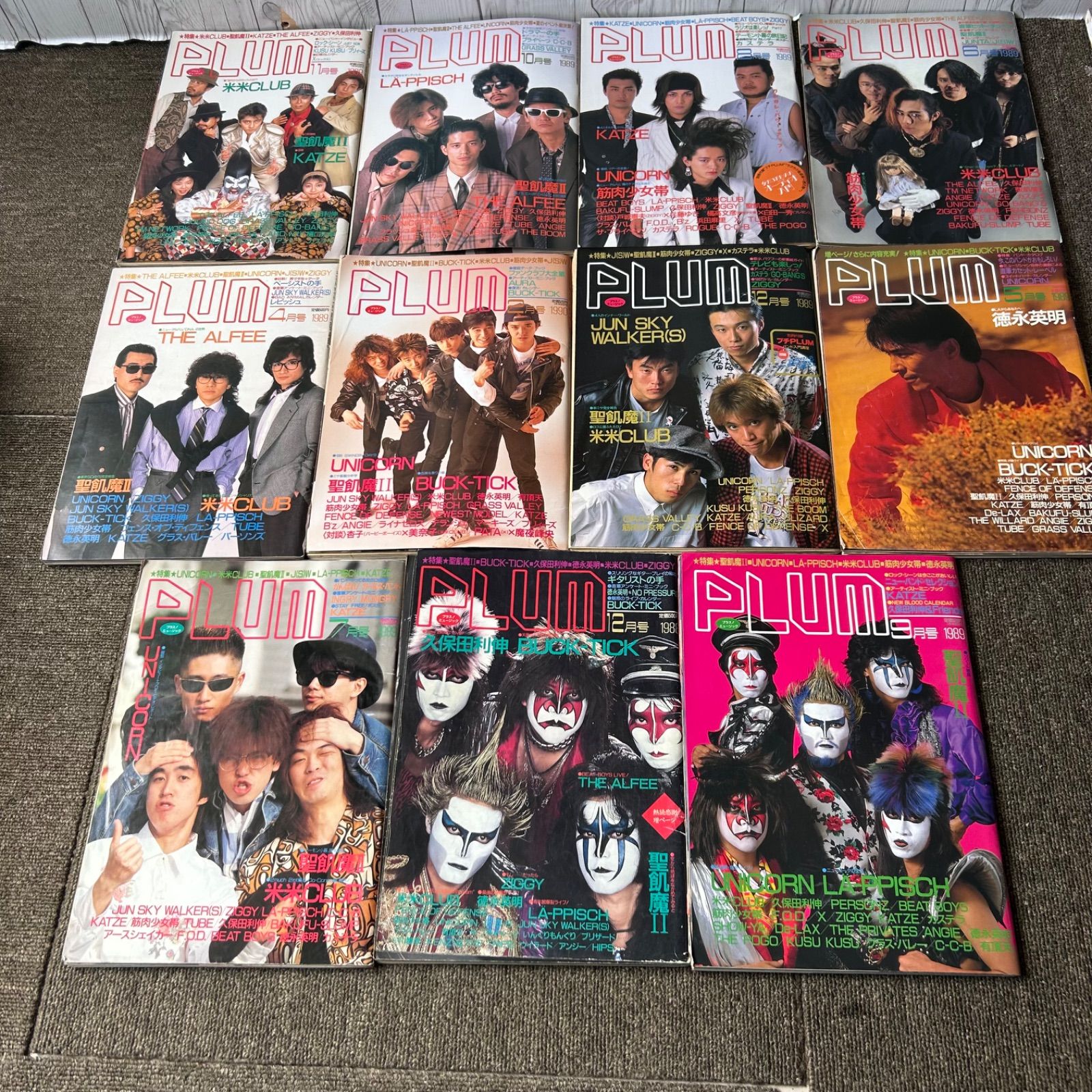 PLUM プラム 1988年12月号 1989年4月〜12月号 1990年2月号 聖飢魔II 11冊まとめ売り レトロ ヴィンテージ 音楽雑誌 ユニコーン 21,586円