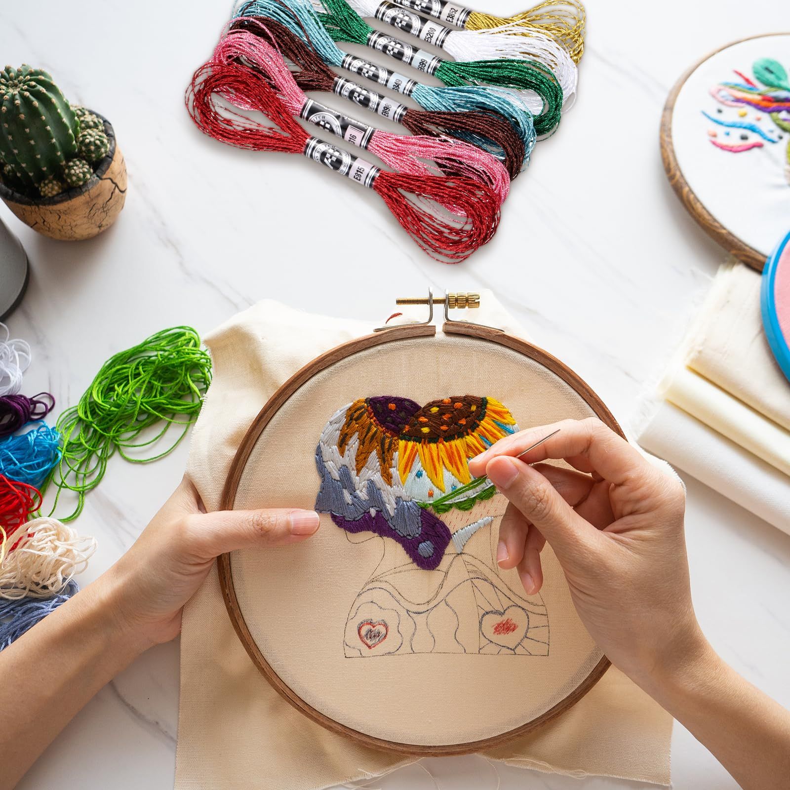 新品 PATIKIL 6本 刺繍糸 刺しゅう糸 長さ8m メタリック ナイロン