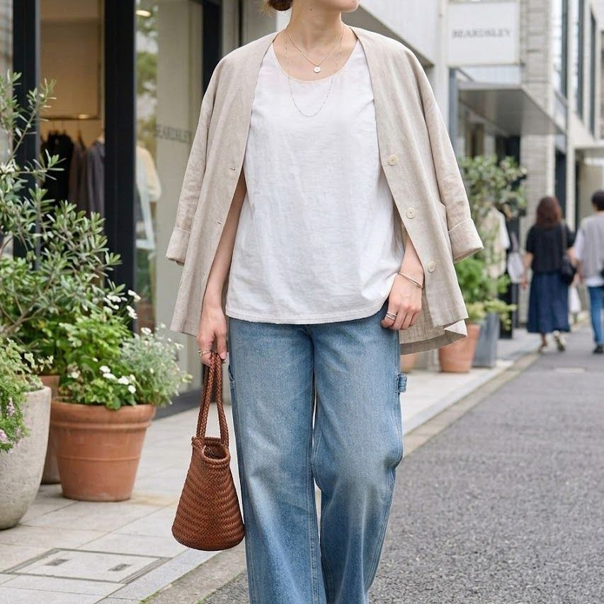 ビアズリー BEARDSLEY シャツタンク レイヤード タンクトップ 白