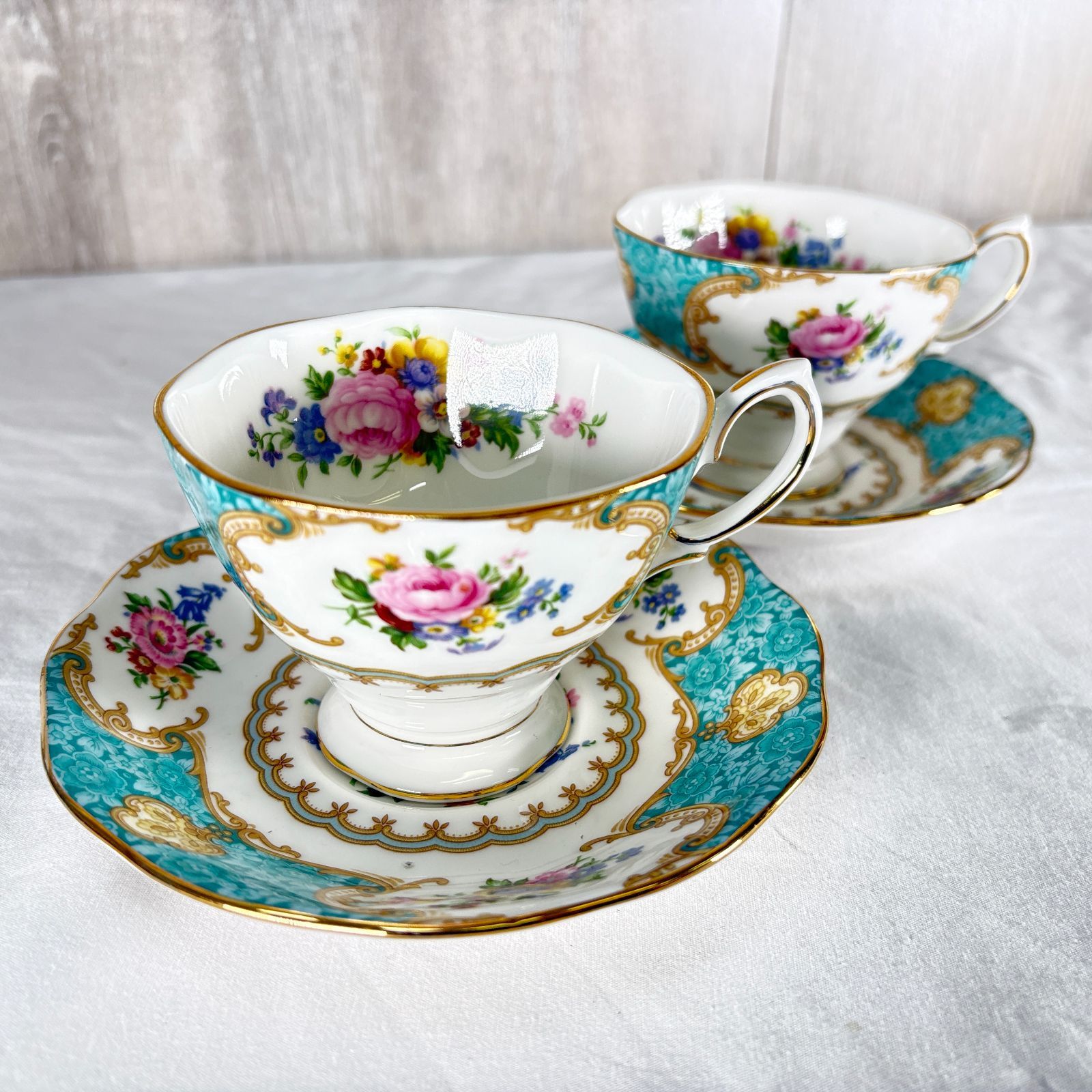 ROYAL ALBERT Lady Ascot カップ＆ソーサー 2客 ペア ロイヤル